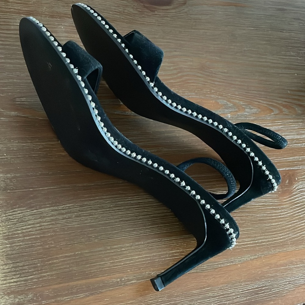 Steve Madden Sylvie High Heels Size 8.5 Black Studded Glam Bedazzled Minimalist
